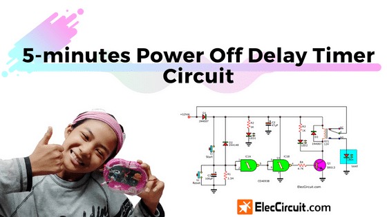 Circuito temporizador de retardo de apagado de 5 minutos