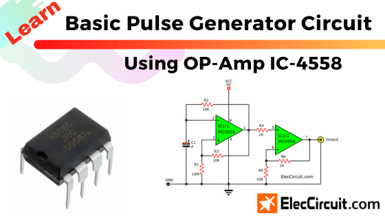 Generador de pulsos básico usando amplificador operacional IC-4558
