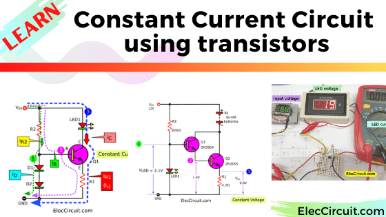Circuito de corriente constante usando transistores.