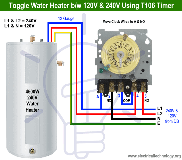 ¿Cómo alternar el calentador de agua eléctrico entre 120 V y 240 V?