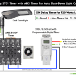 ¿Cómo conectar el temporizador ST01 para el control de luz con retardo de encendido del anochecer y el amanecer?