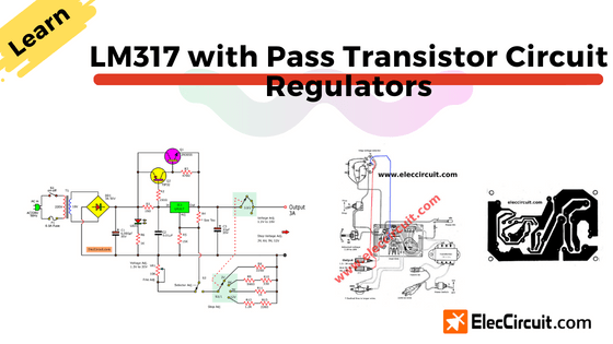 LM317 con reguladores de circuito de transistores de paso