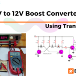 Circuito convertidor elevador simple de 6 V a 12 V que utiliza transistores