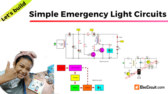 5 Circuito sencillo de iluminación de emergencia | Muchas ideas