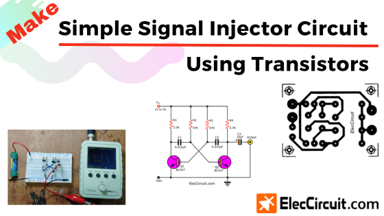 Circuito inyector de señal con PCB, fácil de construir.