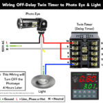 ¿Cómo conectar un temporizador doble con un circuito fotoeléctrico para retardo de tiempo?