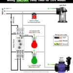 ¿Cómo cablear un temporizador de retardo de encendido/apagado multifunción para motores de 120 V/240 V?