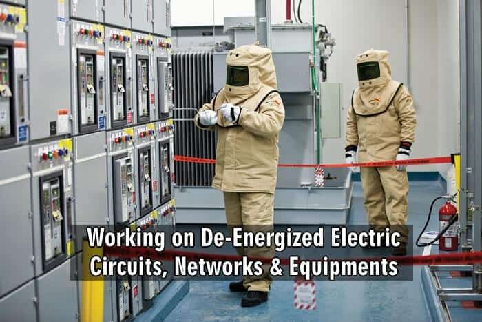 Trabajo en circuitos, redes y equipos eléctricos desenergizados